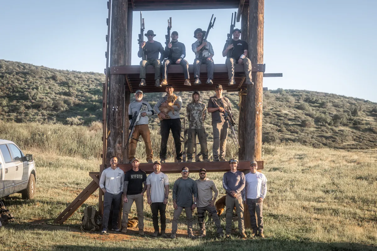 Cadre Advanced students shooting positional rifles in California