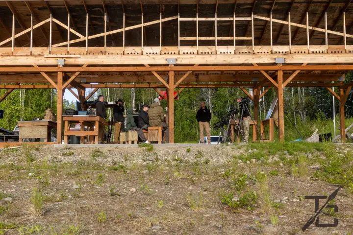Wide view of the covered firing line