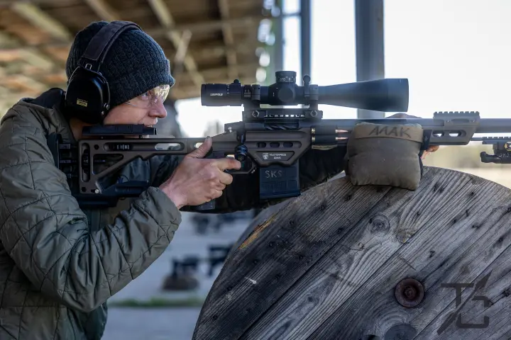 Off a cable spool with suppressed bolt gun
