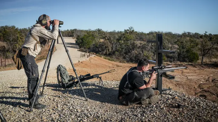 On a cross prop while a partner spots through a tripod