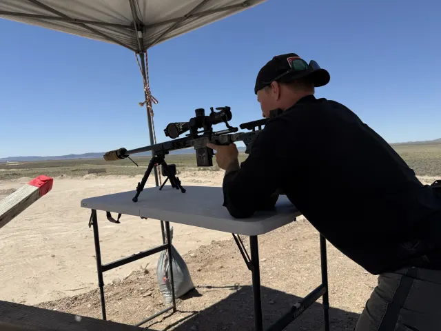 Eric prone on the firing line at the 2026 Invite